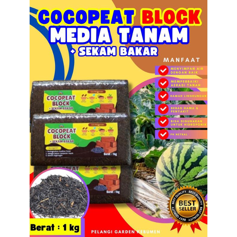 DIJAMIN ASLI  Cocopeat Alas Hamster, Cocopeat Block, Cocopeat Block 5Kg