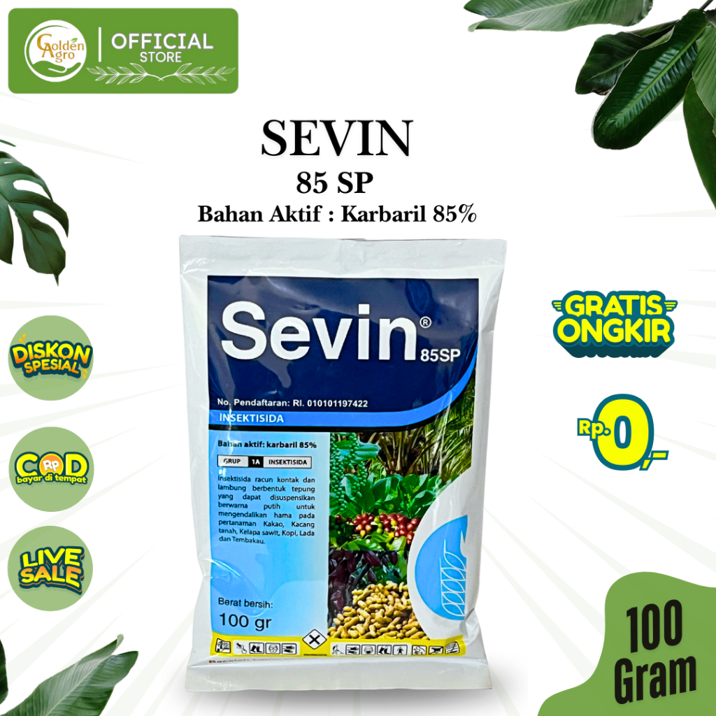 INSEKTISIDA SEVIN 85SP SP 100GR GR GRAM