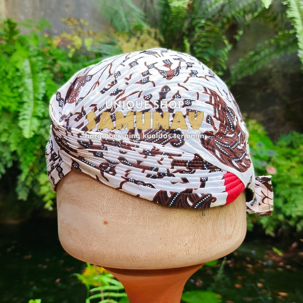 Blangkon Jogja Mataram Motif Sido asih Putih