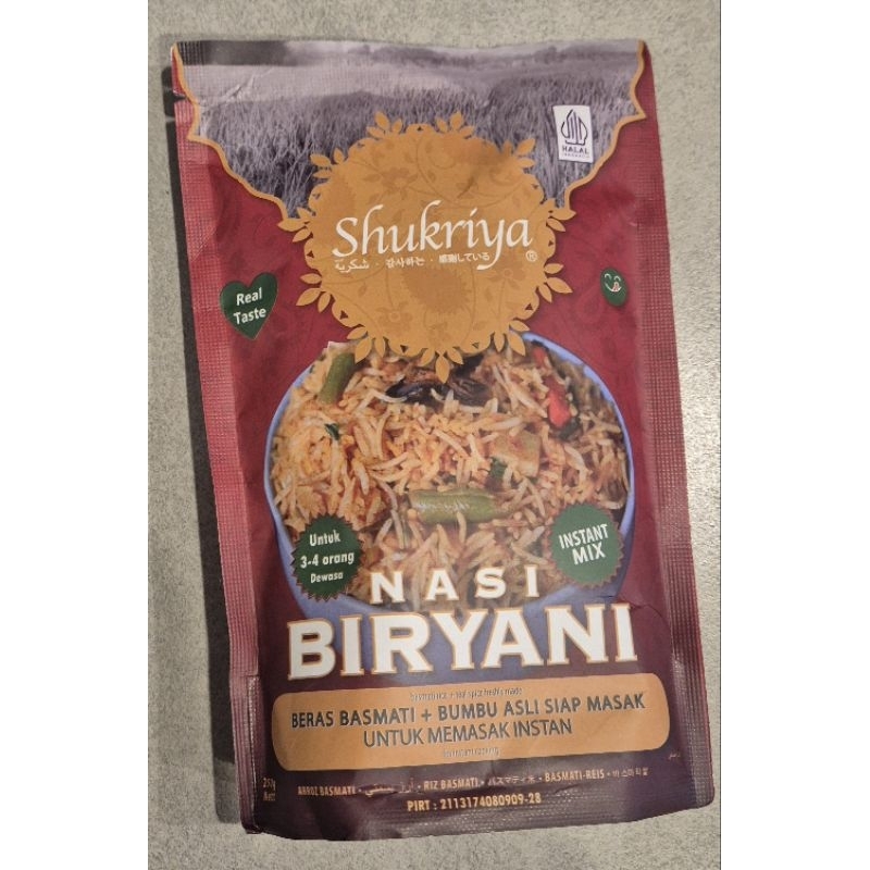 Beras India + Bumbu Nasi Biryani SHUKRIYA Biryani Rice 250g - RM.