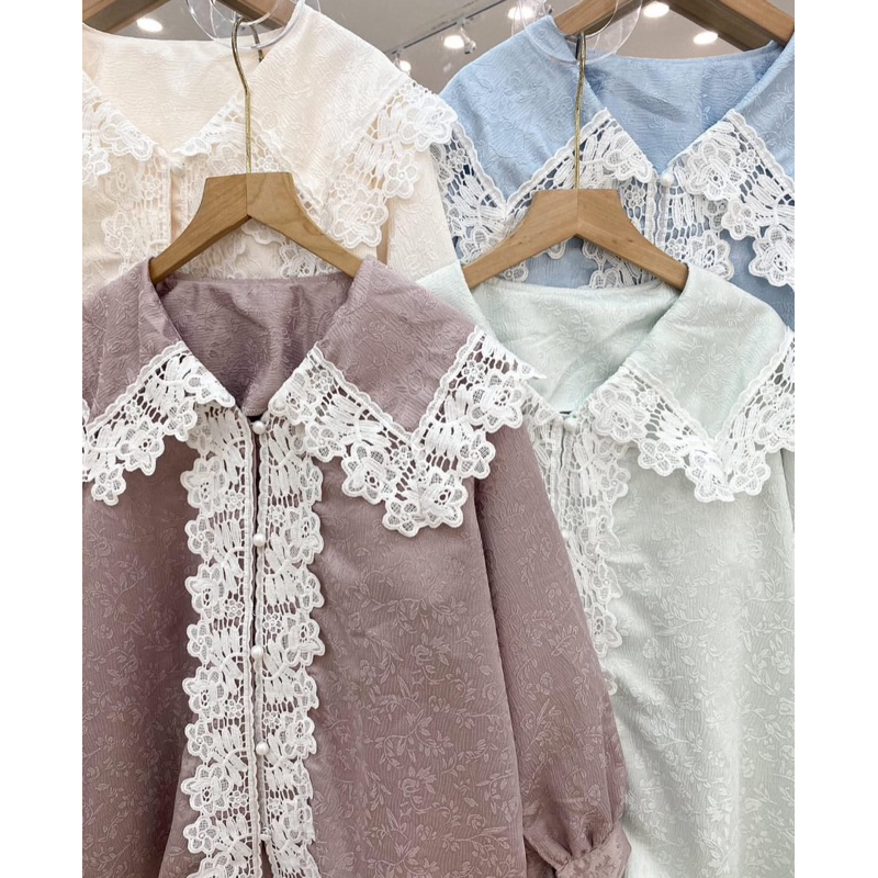 Shazhaa.id | BLANCHE BLOUSE / blouse wanita / kemeja wanita / outfit hijab wanita