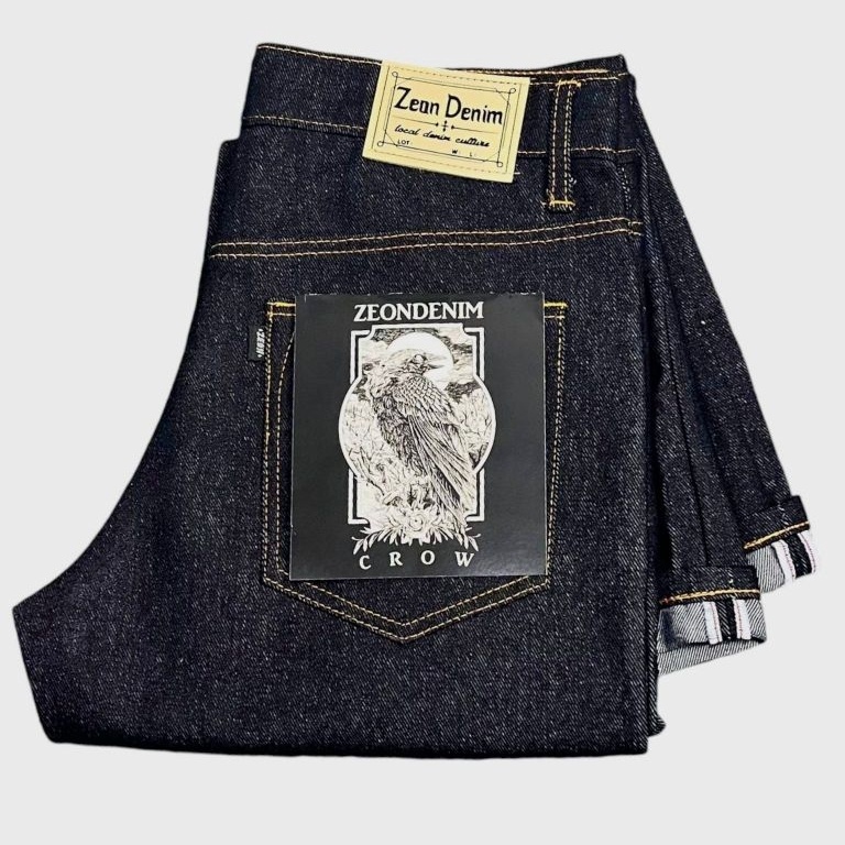 55TOP SALE ZEON DENIM 14Oz  CELANA DENIM SELVDEGE ACCENT RAW DENIM KAKU BISA FADING