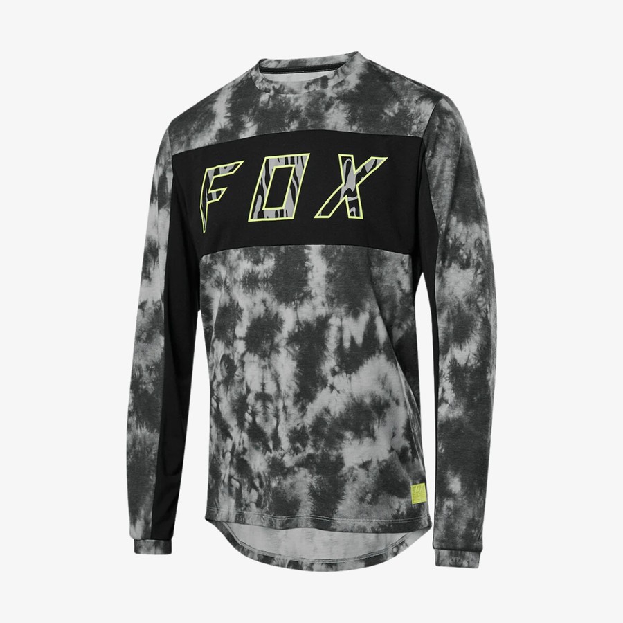 FOX Racing Ranger DR Long SLeeve Elevated Jersey MTB Sepeda Gunung Apparel [Black] - M