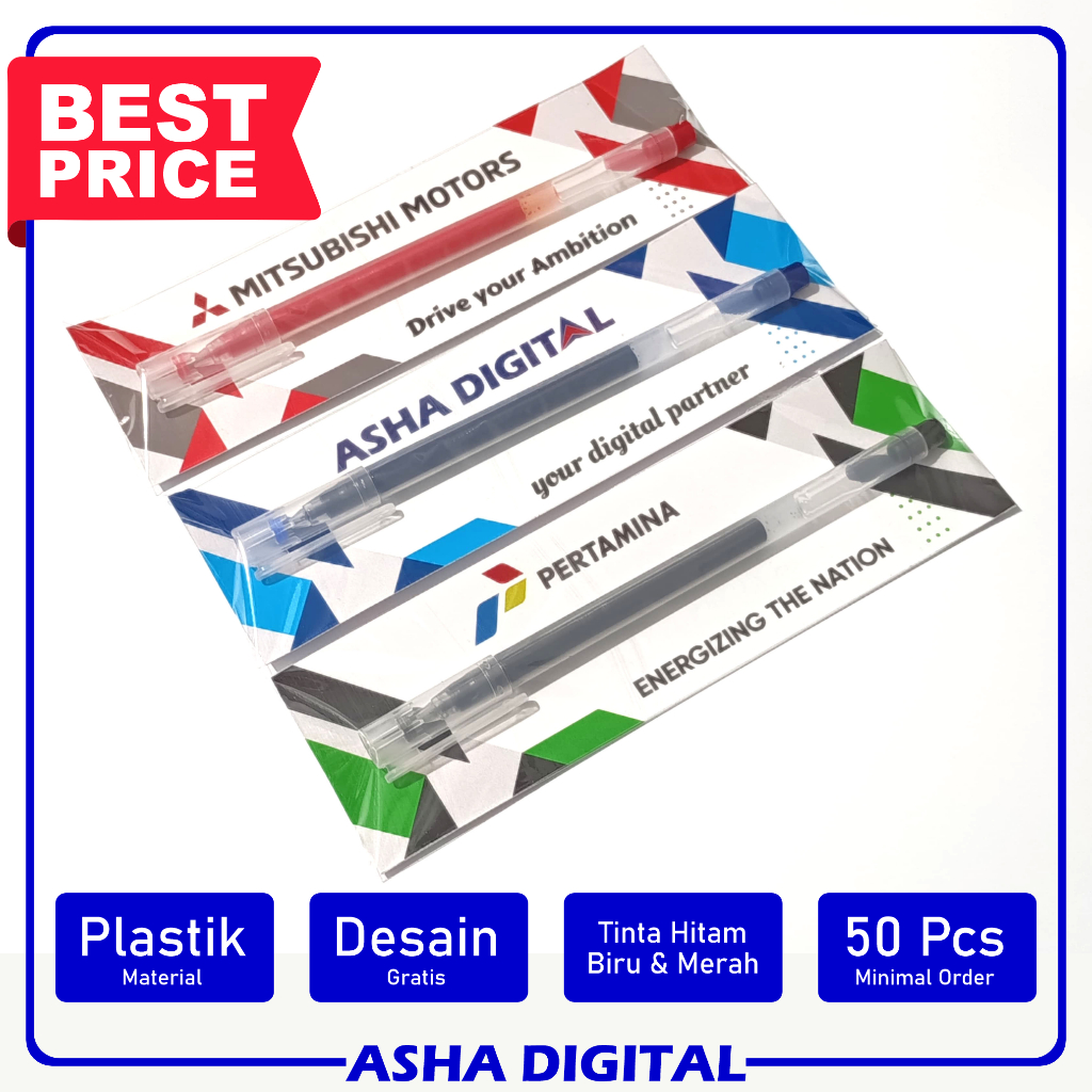 

Pulpen Polos Promosi Souvenir Custom Packing Background | Bolpoin Custom Logo Tulisan | Cetak Ballpoint | Pena Lucu Pernikahan Warna Warni | Asha Digital