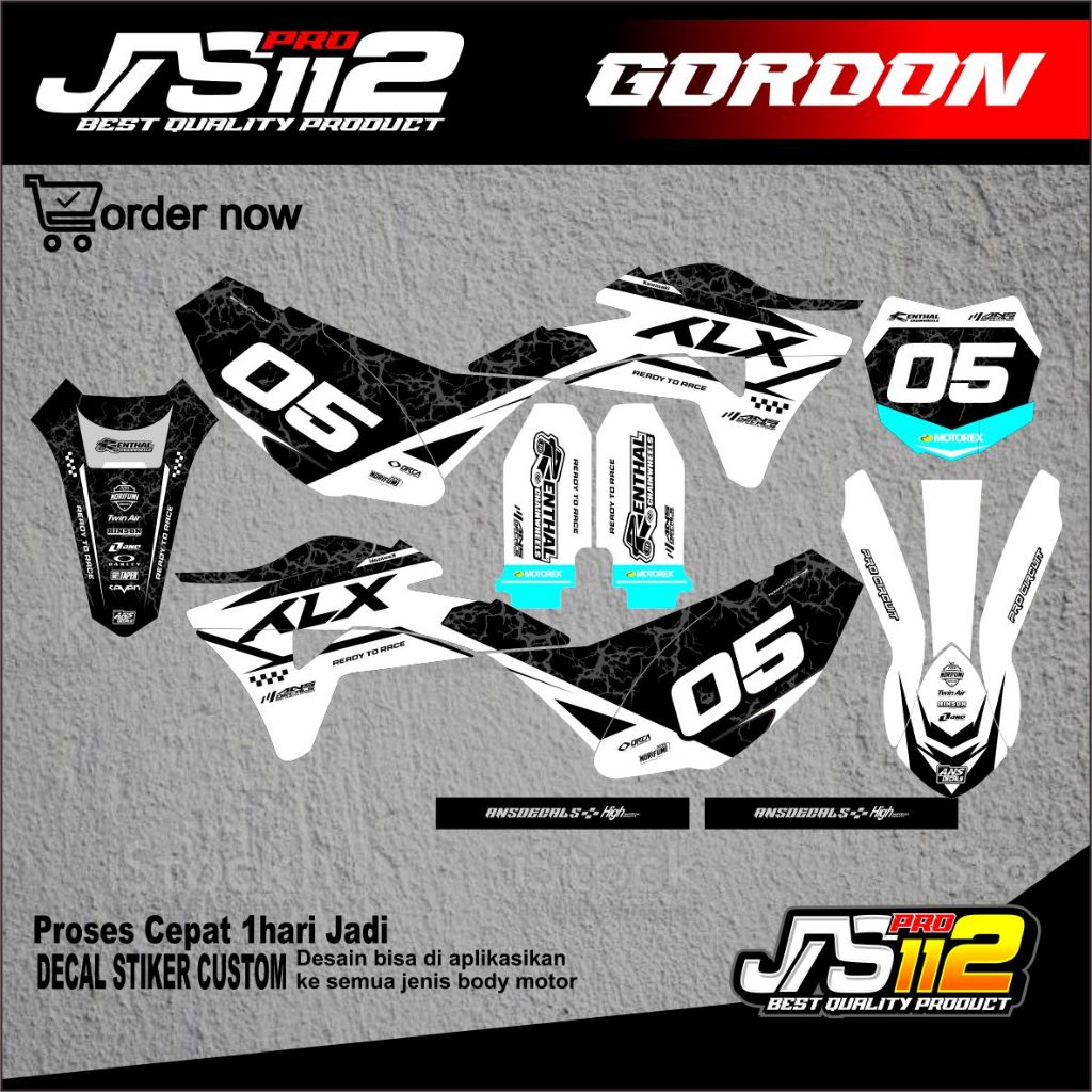 DECAL KLX GORDON DECAL BODY GORDON DECAL KAWASAKI KLX GORDON