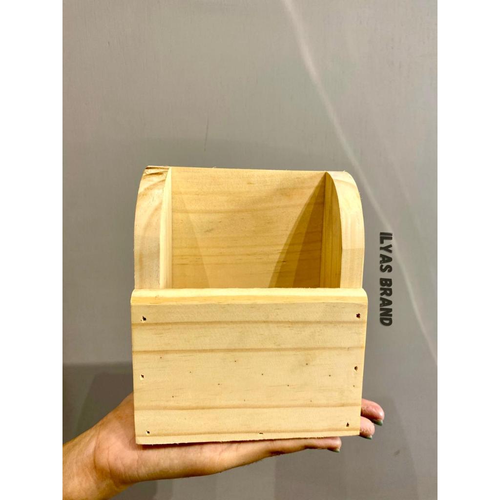 KI003 Rak Remot Kayu Gantung Minimalis / Rak Hp Tempel Dinding 1 Slot