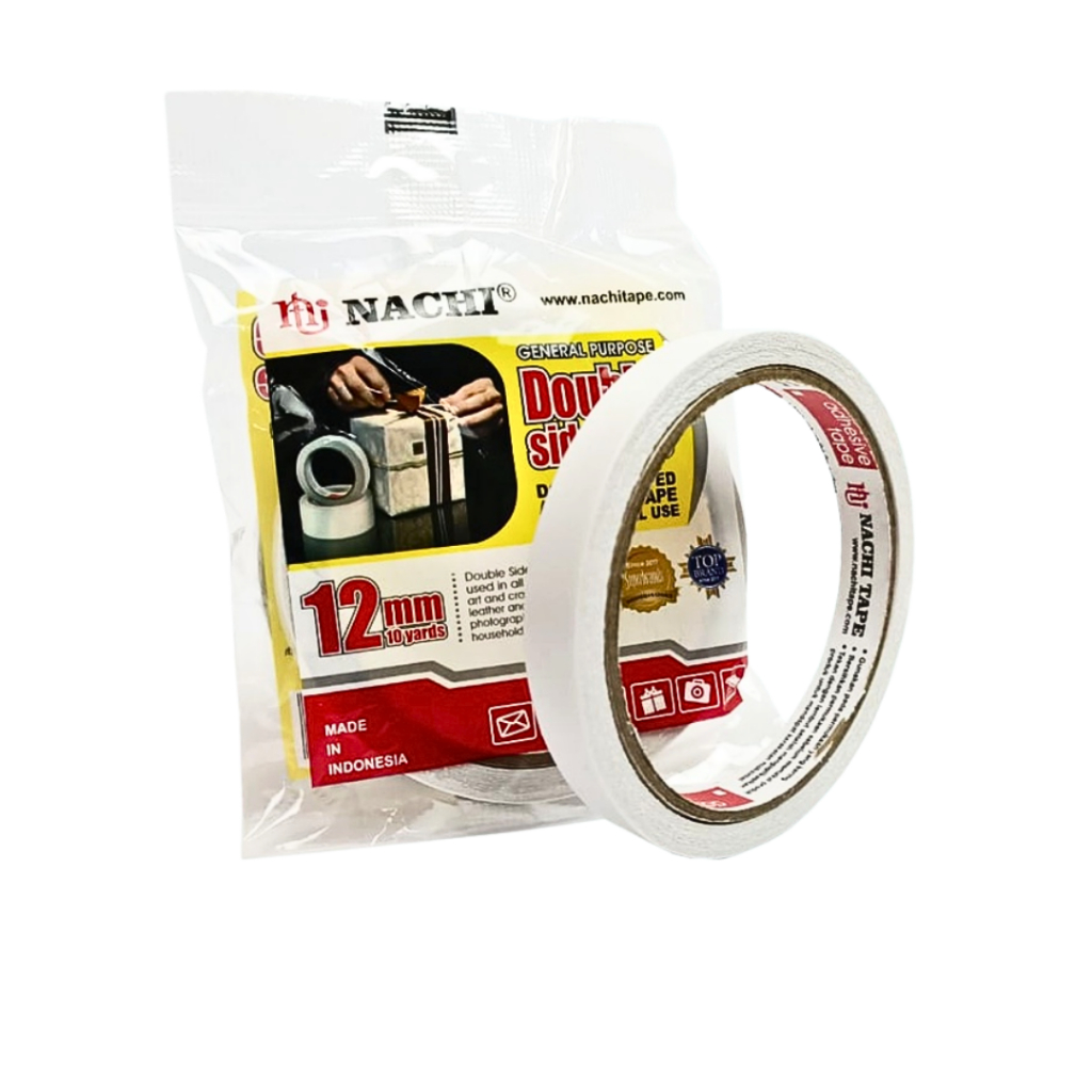 

DOUBLE TAPE NACHI 12 MM / Isolasi Selotip 2 Sisi / Double Side tape NACHI 12mm