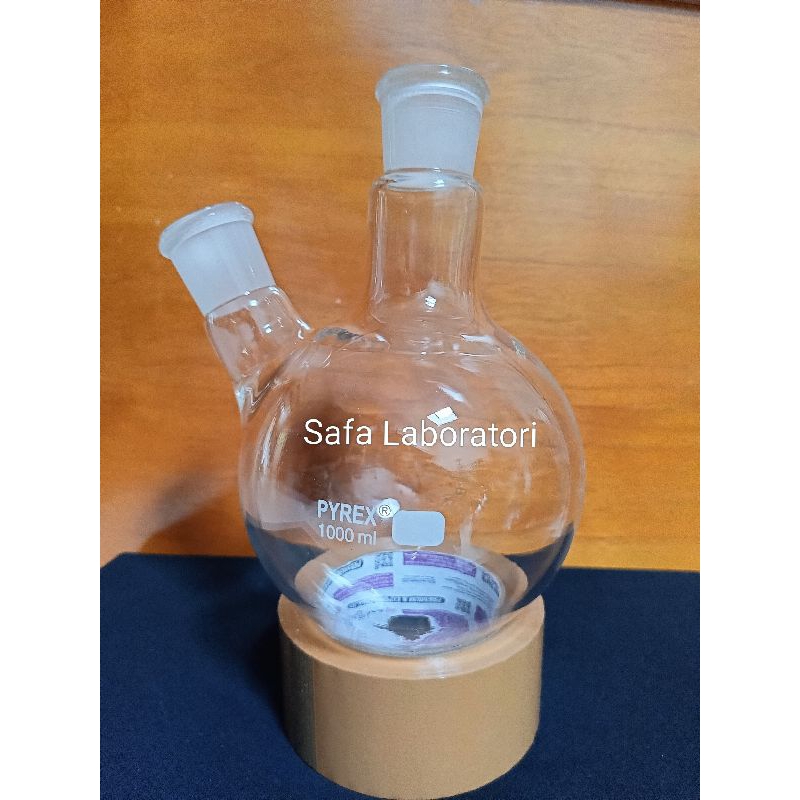 Labu Leher 2 1000ml / Boiling Flask Leher Dua 1000ml / Labu Didih 2 Neck  P