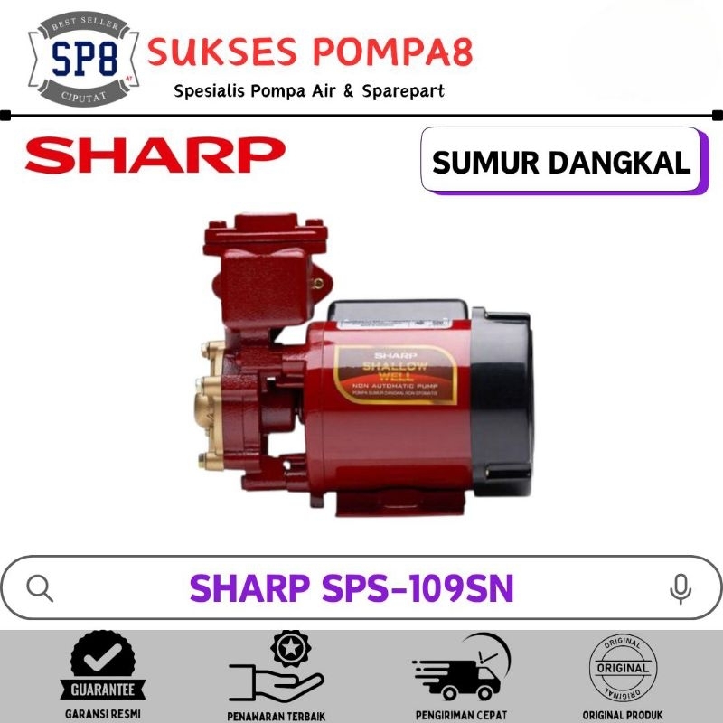 Pompa Air Sharp SPS-109SN Non Otomatis / Pompa Air Sumur Dangkal