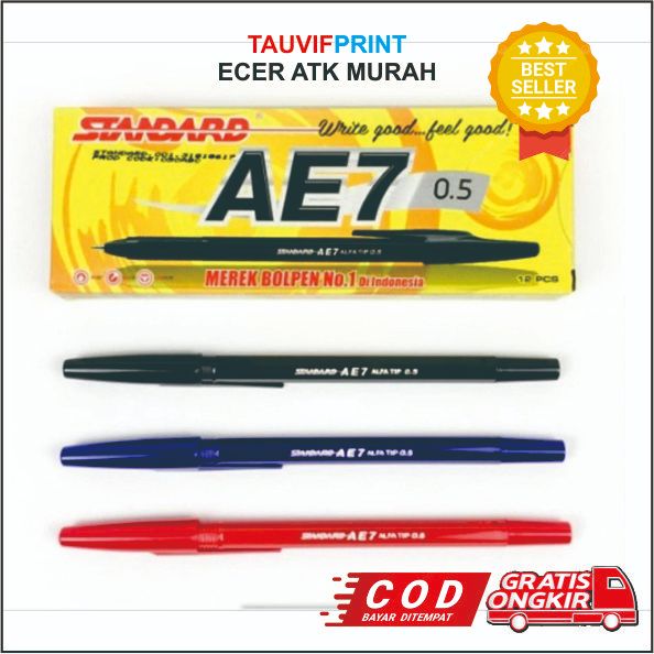 

1 pcs Pulpen Standard AE7 Ukuran Mata Pena 0.5 mm Kualitas Baik