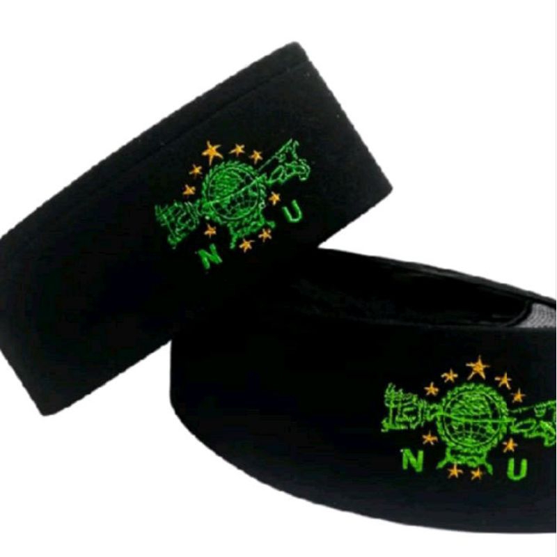 songkok hitam peci hitam bordir NU logo NU