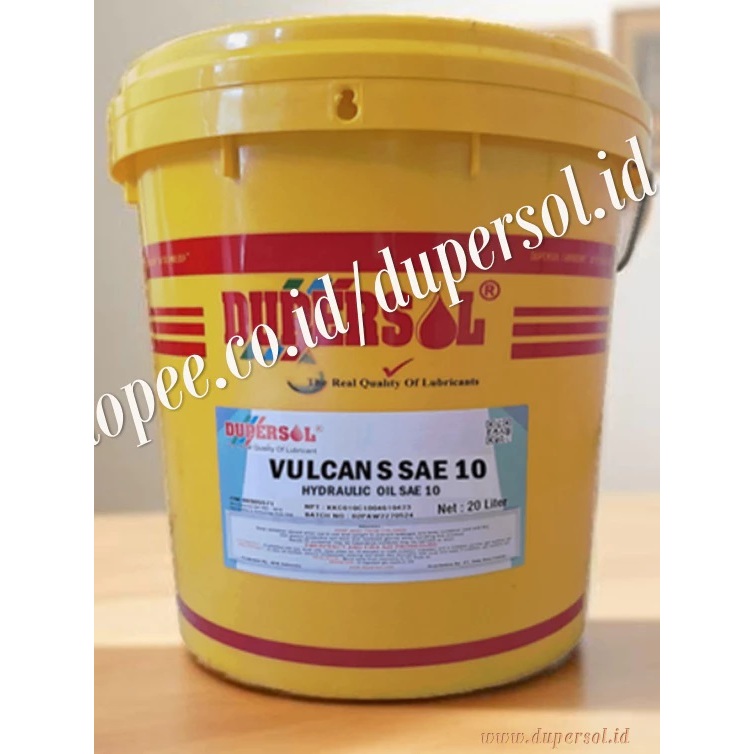 DUPERSOL VULCAN SAE 10 / Oli Hidrolik SAE 10 / Oli 10 / Oli Pompa Hidrolik (PAIL 20L)