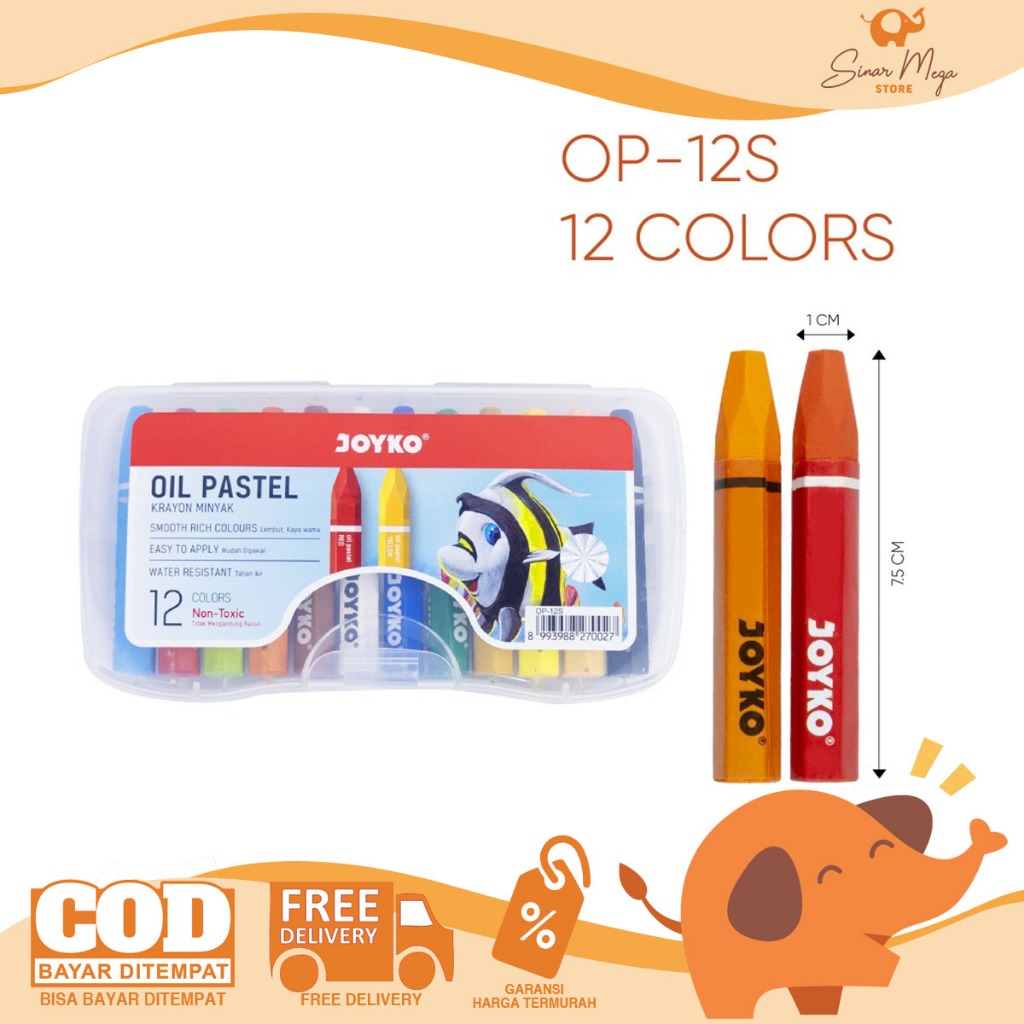 

Joyko Titi Oil Pastel Crayon OP-12S PP / Krayon Minyak 12 Warna Murah Berkualitas