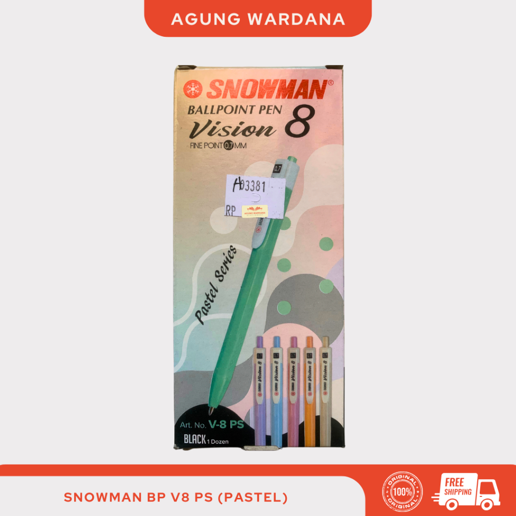 

BOLPOIN SNOWMAN BP V8-PS PASTEL 0.7MM