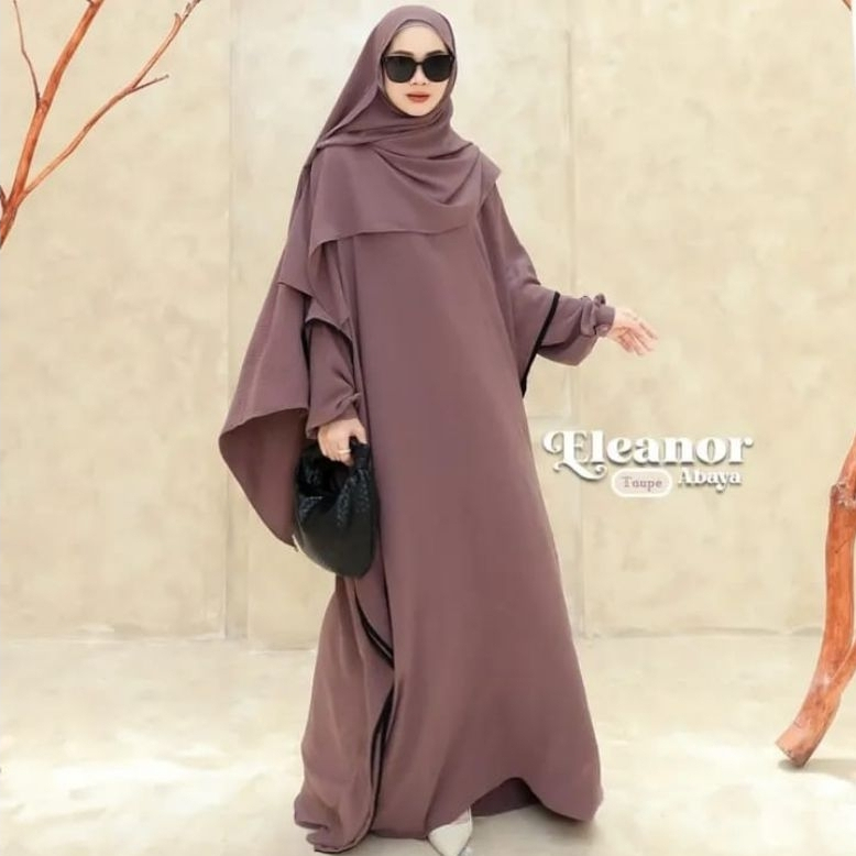 Abaya Hitam Mewah Eleanor Abaya Bahan Cringkle Abaya Syari Wanita Muslim Mewah Abaya Turkey Kekinian