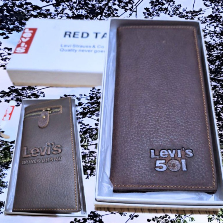 55STOK TERBARU DOMPET PANJANG PRIA KULIT ASLI  Dompet panjang pria  Dompet LEVIS Kulit Sapi Asli