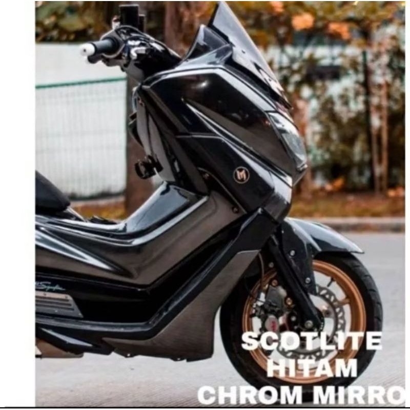 stiker skotlet hitam chrome sticker scotlite motor chrome hitam metalik miror