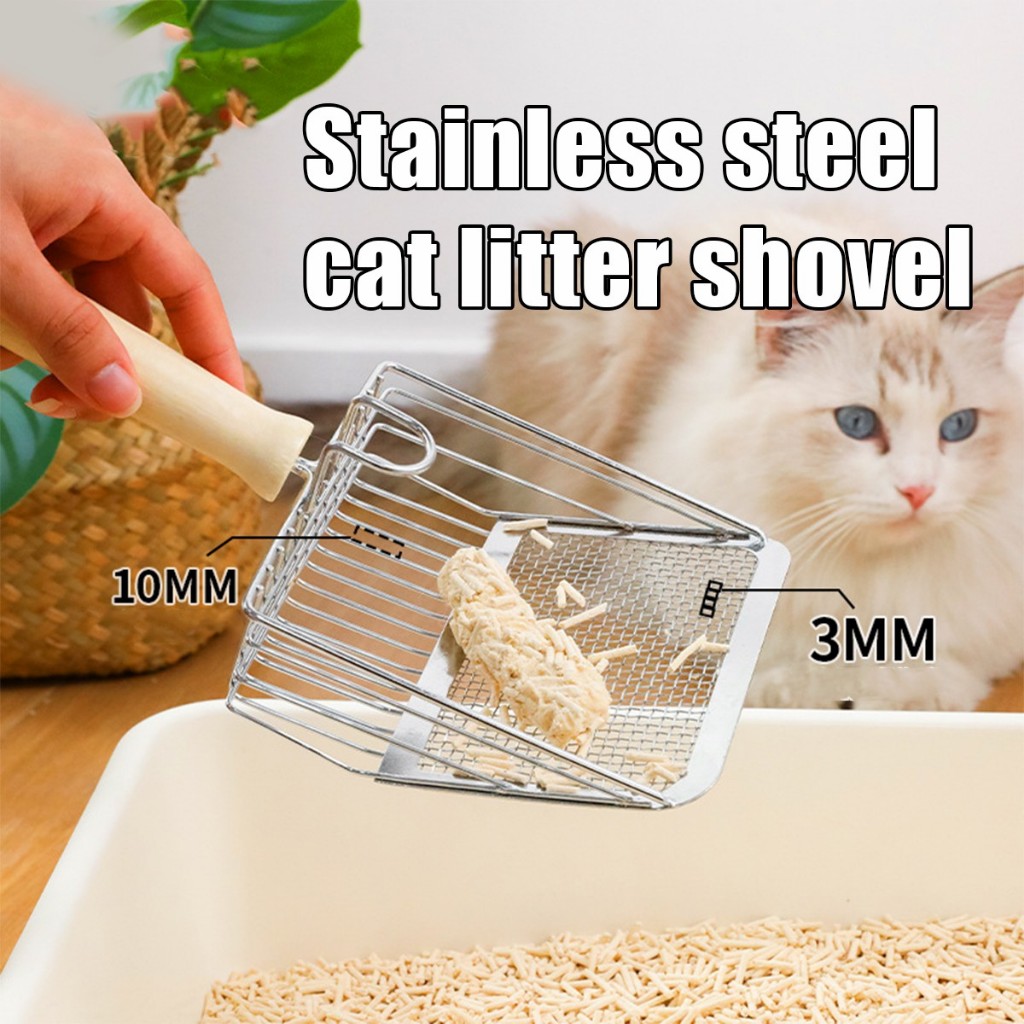 Sekop Serokan Pasir Stainless Kucing / Serokan Pasir Kucing Stainless