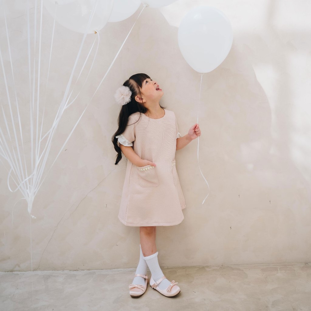 KIDDIEPODS - Ava tweed Dress / Dress tweed anak perempuan / Terusan tweed Anak perempuan 1-10 tahun