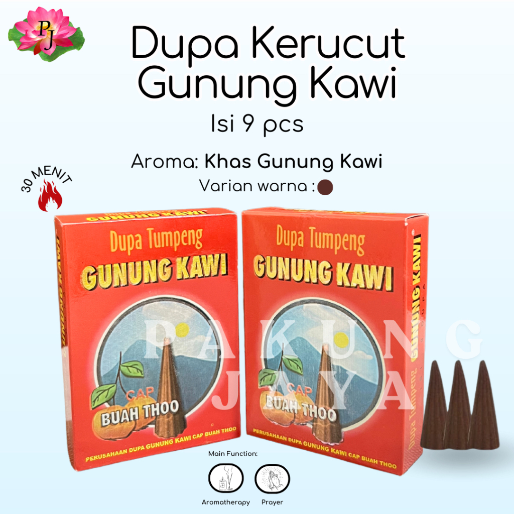 Dupa Kerucut Gunung Kawi Cap Buah Thoo/Hio Tumpeng Cone/Segitiga Buhur Aromatherapy
