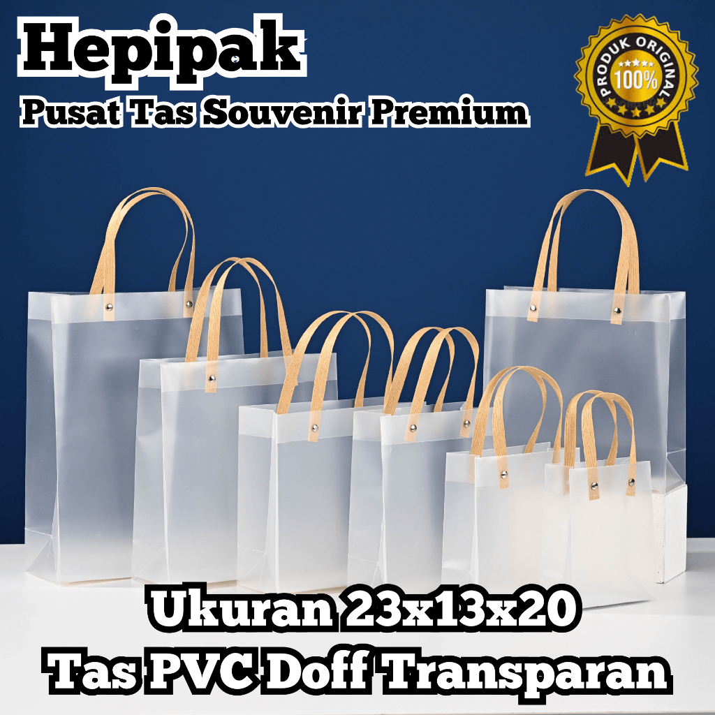 

[ GROSIR PER 10 PCS ] Goodie Bag Doff 23x13x20 PVC Transparan / Tas Hampers Ulang Tahun Imlek Natal