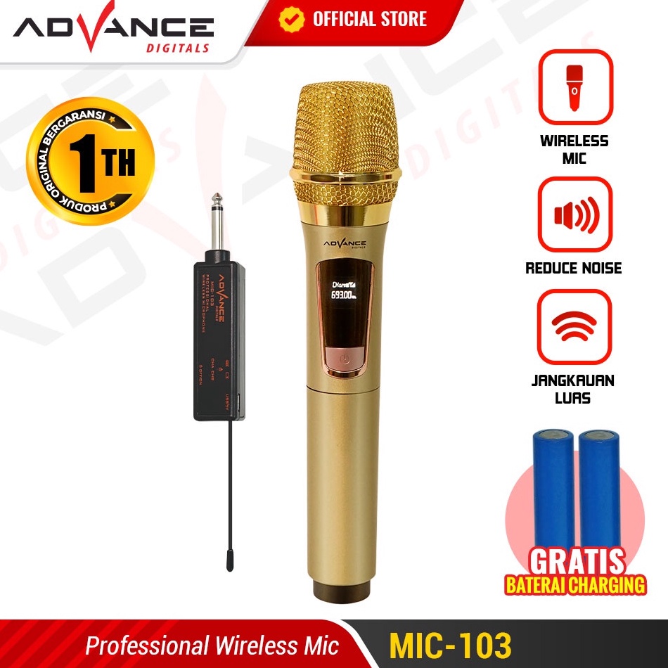 55TERBAIK Advance MIC13 Mic Wireless Microphone Bluetooth Karaoke BONUS