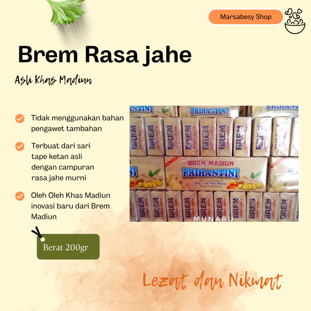 

NEW Brem Madiun Rasa JAHE Asli Prihantini MURAH BERKUALITAS