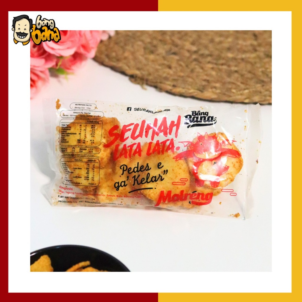 Mamam_Genz Keripik Molreng Kripik Molreng Moring Seuhahlatalata Bang Bana Cabai Merah Kemasan Pack