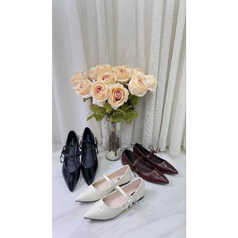 YORA - FLAT SHOES WANITA CASUAL SIMPLE TALI TENGAH