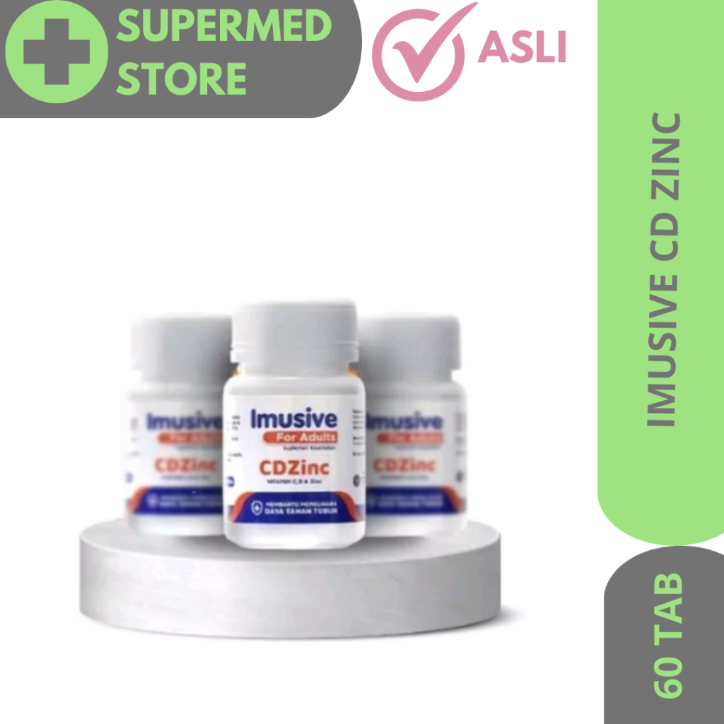 Imusive For Adults C D Zinc Isi 60 Tablet / Vitamin C D dan Zinc Multivitamin Untuk Imun