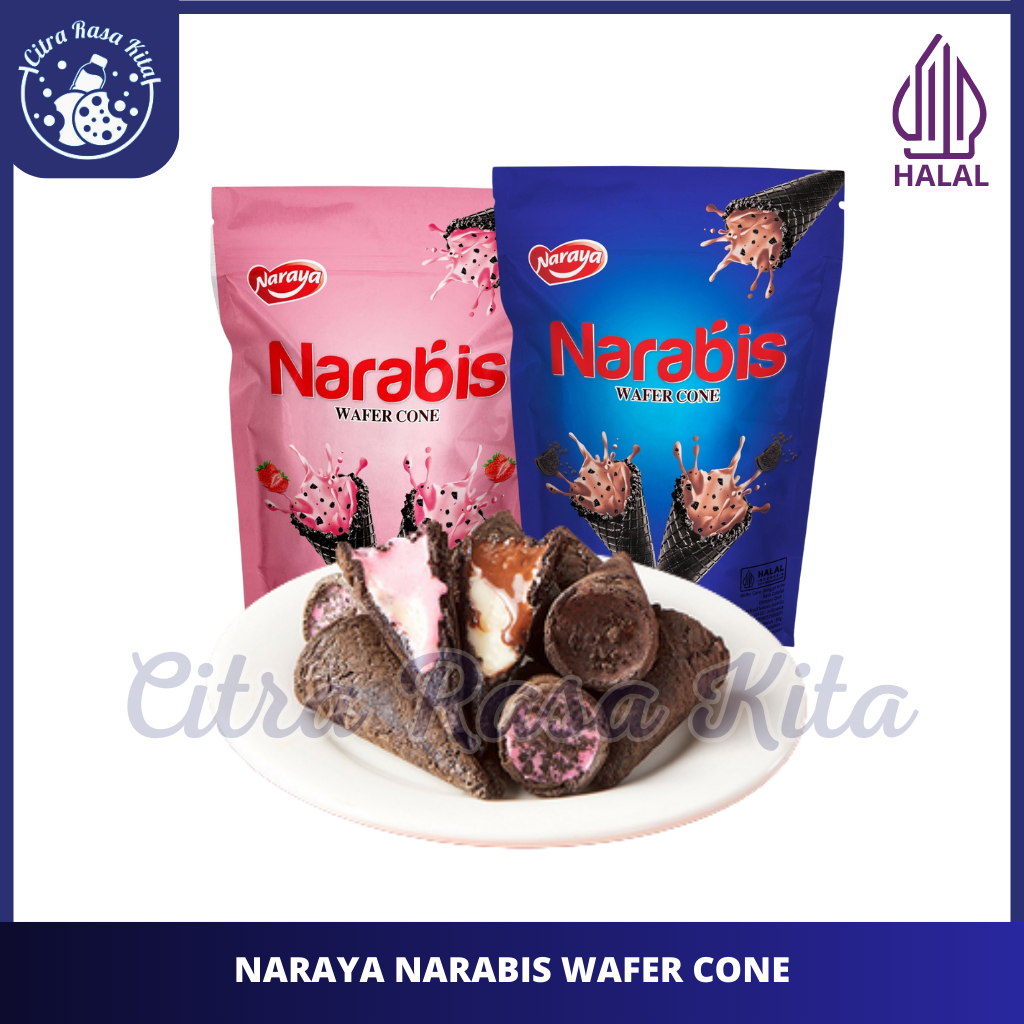 

Halal Naraya Narabis Wafer Cone Cream Chocolate & Strawberry 80gr
