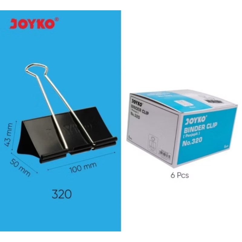 

PENJEPIT KERTAS/BINDER CLIP JOYKO NO.320 (ISI 6 BIJI)