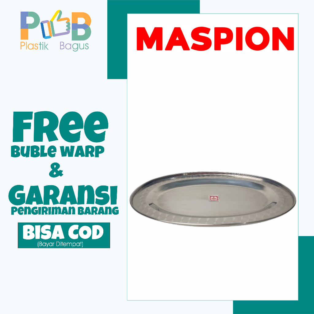 piring ikan oval 40 cm saji prasmanan stainless steel SS-P10 maspion cmc