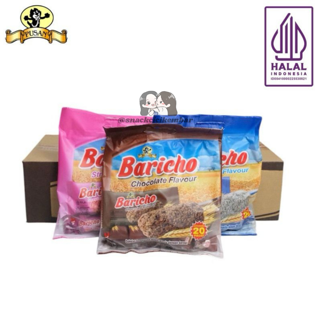 

QH PUSAN BARICHO SNACK SEREAL OAT RASA COKLAT / STOBERI / VANILLA 1 DUS ISI 12 BAG