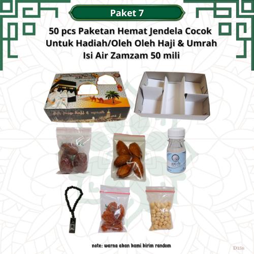 

paketan hemat tasbih+almond jendela 50 pcs untuk oleh oleh haji dan umroh (isi air zamzam 50 ml)