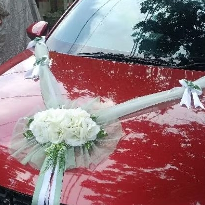 BUNGA MOBIL PENGANTIN SIAP PAKAI DAN MURAH / Hiasan MEWAH MOBIL PENGANTIN /READY STOCK