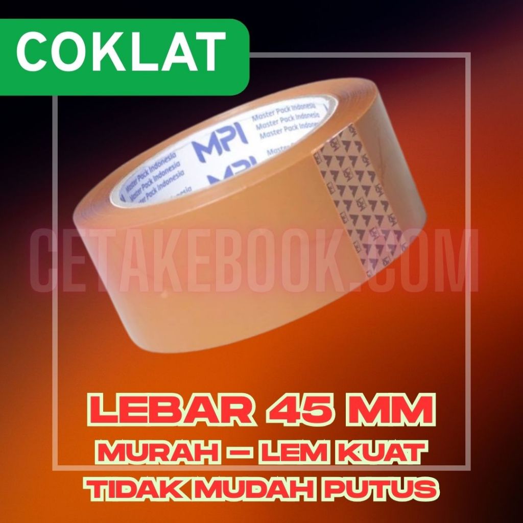 

Lakban Rekat Tinggi Coklat-Bening Paket lebih rapi 45 MM seratus yard