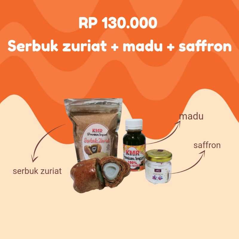 

READY Paket Zuriat- Serbuk zuriat + madu+ saffron