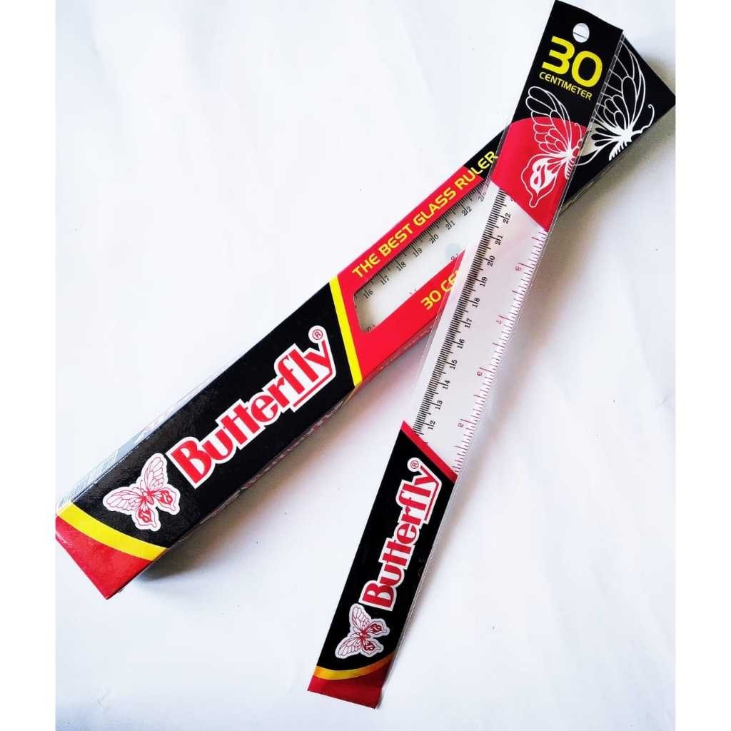

Penggaris Butterfly Panjang 30 cm Penggaris Plastik 30 cm Lusin 12 Pcs