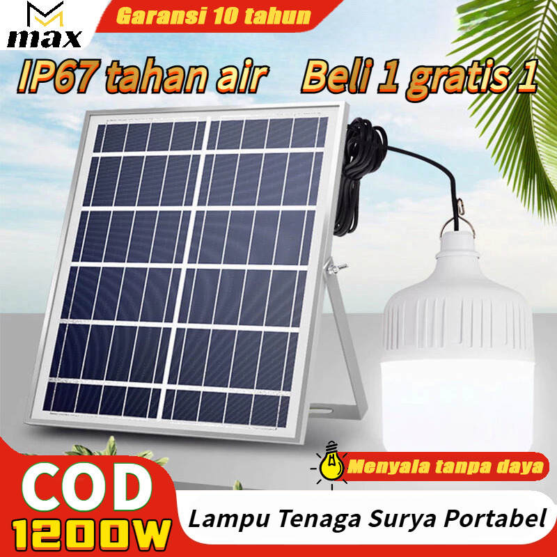 【Beli 1 Grati 1】Lampu Tenaga Surya Outdoor 1200W lampu sorot tenaga surya IP68 Tahan Air lampu solar