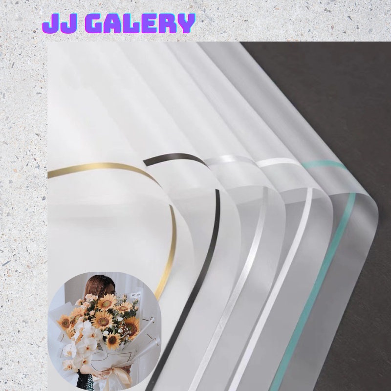 

Flower Wrapping Paper White Transparent Line Color Kertas Buket Wisuda Anniversary Romantis Bunga Transparan KB082