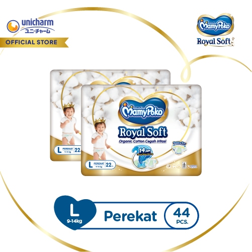 MamyPoko Perekat Royal Soft - L 22 - Popok Tape - 2 Packs