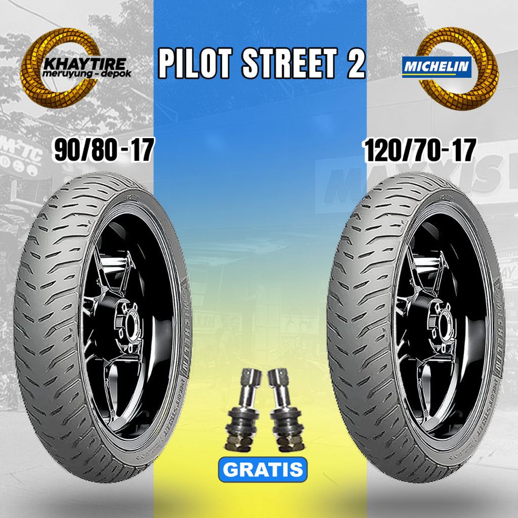 Paket Ban Motor Sport MICHELIN PILOT STREET 2 90/80 120/70 Ring 17 tubeless