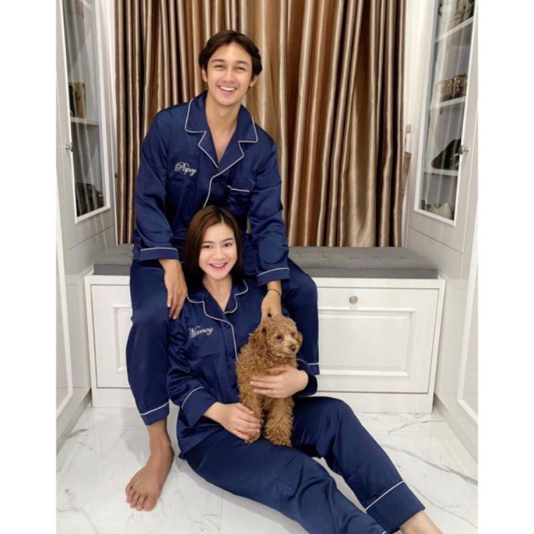 Jangan Ketinggalan order Piyama pajamas baju tidur couple pria wanita custom bordir nama hadiah kado