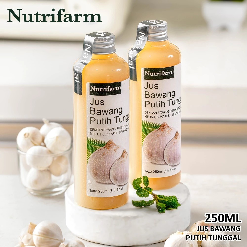 

Nutrifarm Jus Bawang Putih Tunggal 250 ml Cuka Apel Sari Lemon Madu Hutan