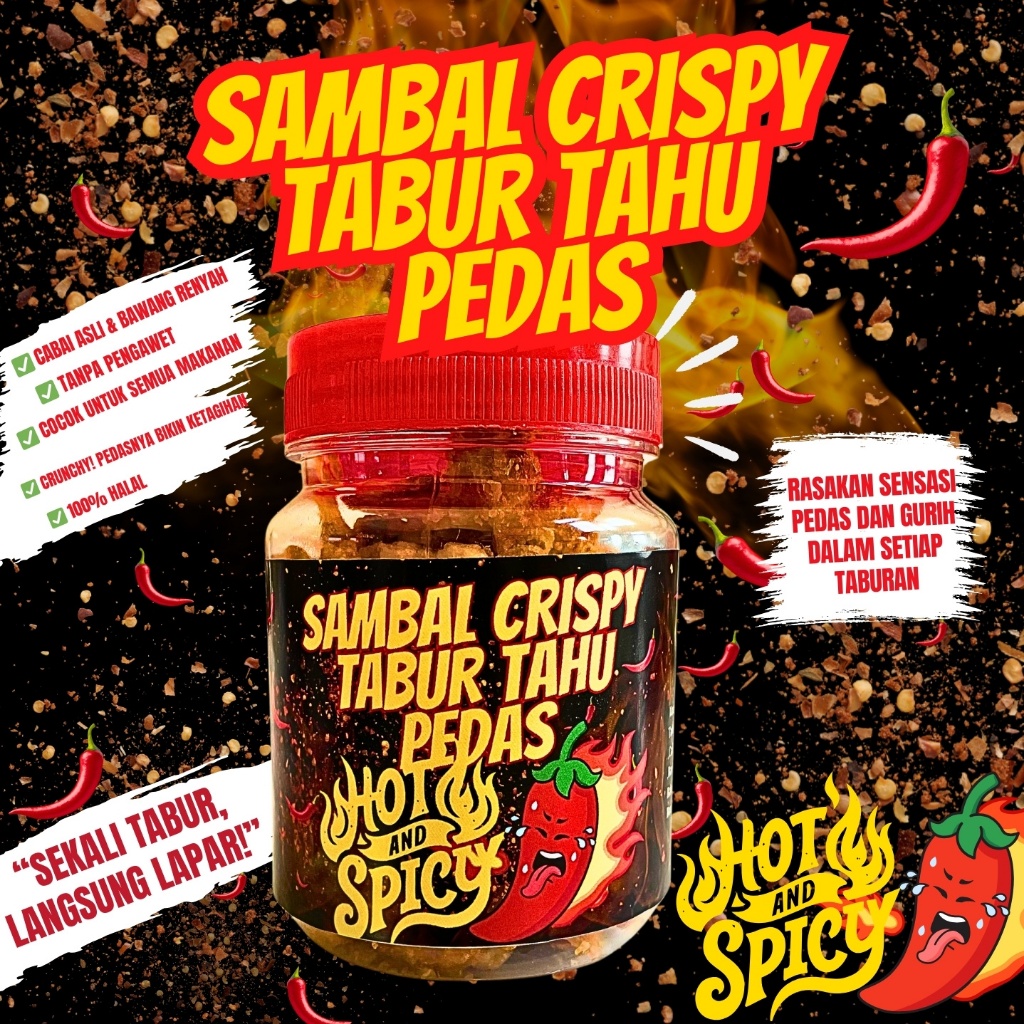 

Sambal Tabur Crispy Tahu Pedas Renyah Gurih Nikmat 100 Gr