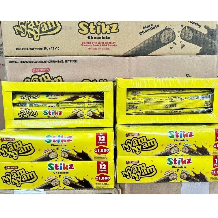

(1 BOX) NYAM NYAM STIKZ CHOCOLATE ISI 12 PCS