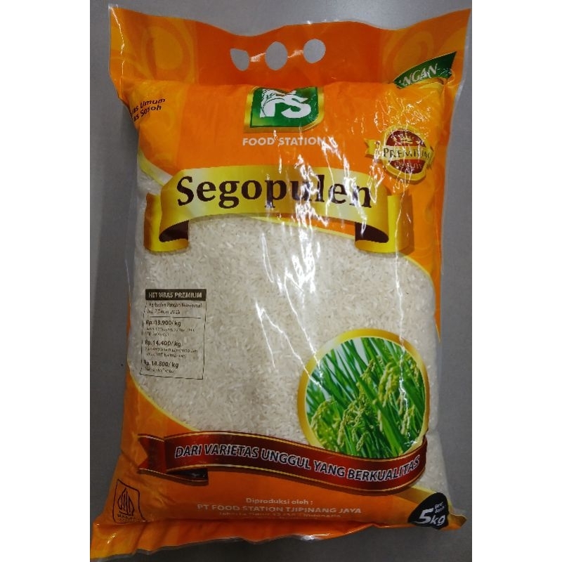 

Beras Premium Pulen FS SEGO PULEN Premium Rice 5 Kg - HK, SI, HM.