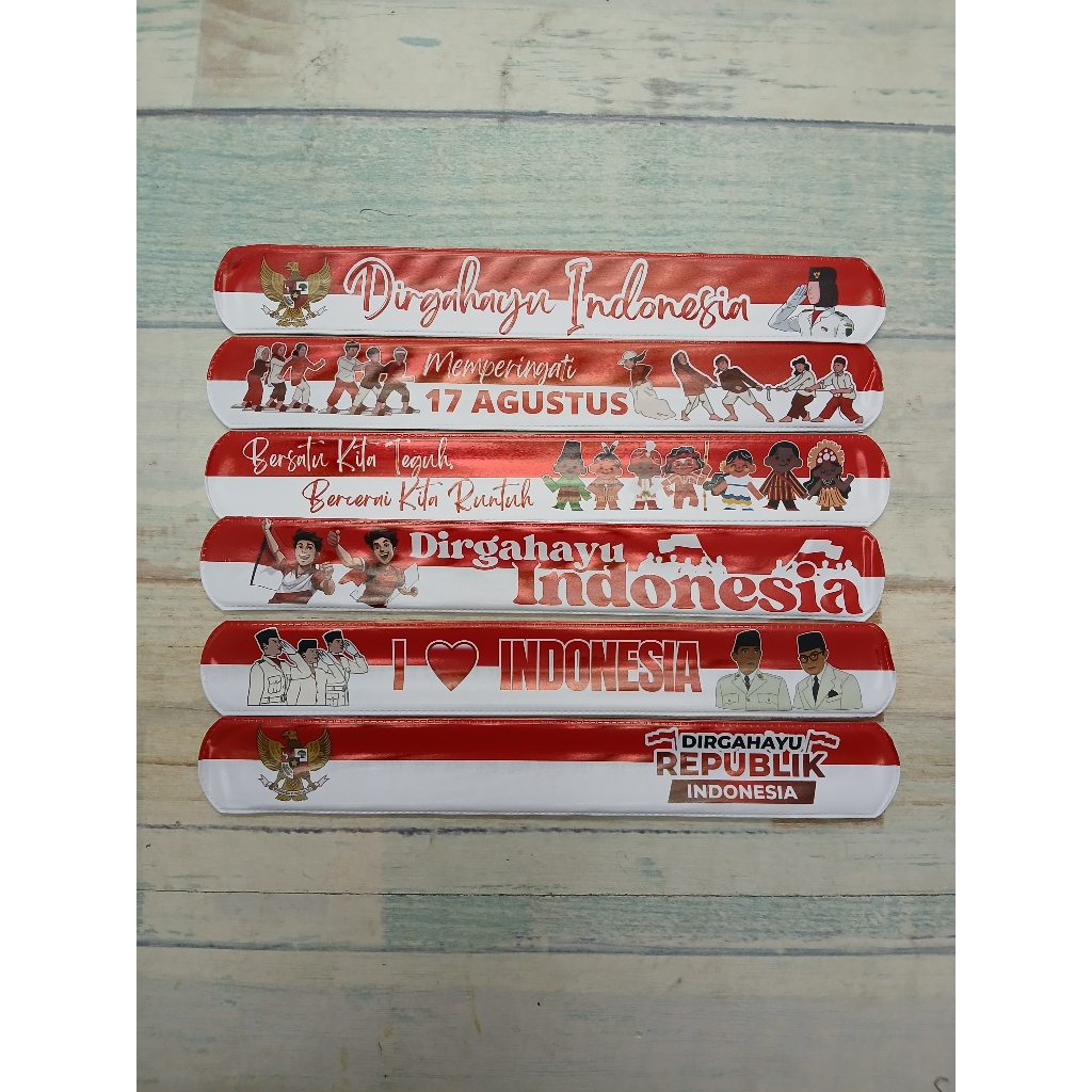

[PT] ISI 50 PCS MAINAN ANAK GELANG PENGGARIS MOTIF MERAH PUTIH/KEMERDEKAAN *ACC I LOVE INDONESIA*