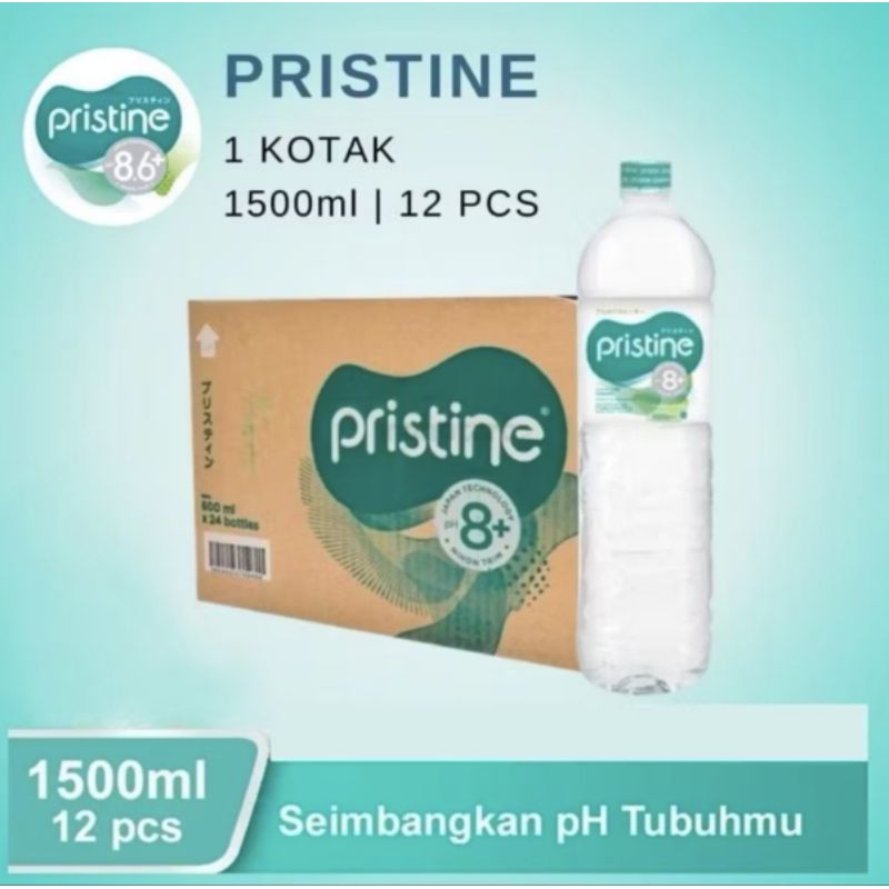 

Pristine Air Alkali Ph Tinggi 86+ Original 1500ML Harga 1 Dus isi 12 Botol